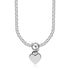 Sterling Silver Rhodium Plated Rolo Chain Necklace with a Heart Toggle Charm